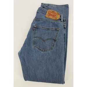 Levis 501 Jeans Mens 35x32 Blue Straight Leg Button Fly Medium Wash Denim Pants